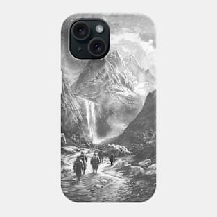 Trekking to Majestic Mountains and Waterfall Phone Case