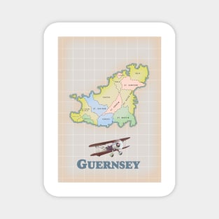 Guernsey vintage map Magnet