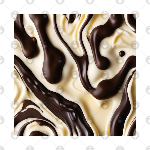 Melted white and dark chocolate swirl pattern by craftydesigns