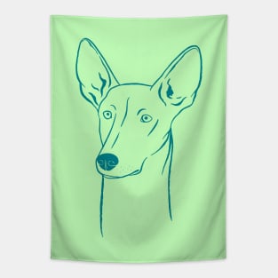 Ibizan Hound (Olive Green and Teal) Tapestry
