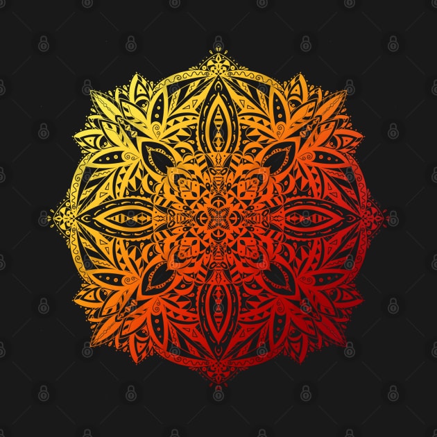 Mandala yellow orange red by Trizi‘s Art