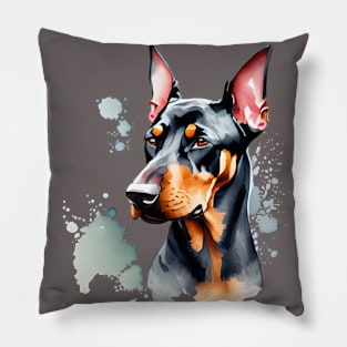 Doberman Pinscher Portrait Pillow