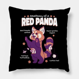 Anatomy Of A Red Panda - Funny Red Panda Design Pillow