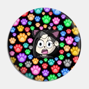 Wolfgirl shocked face Pin