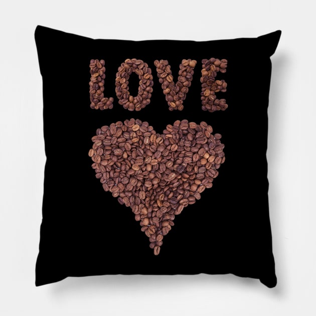 Kaffee Liebe Espresso Bohnen Pillow by Maggini Art