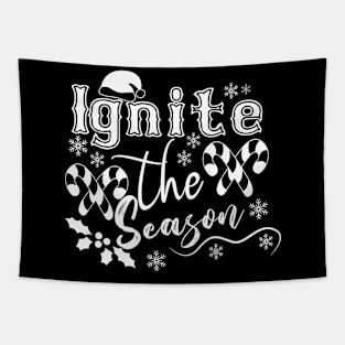 Festive Joy: "Ignite the Season" Winter Apparel Design Tapestry