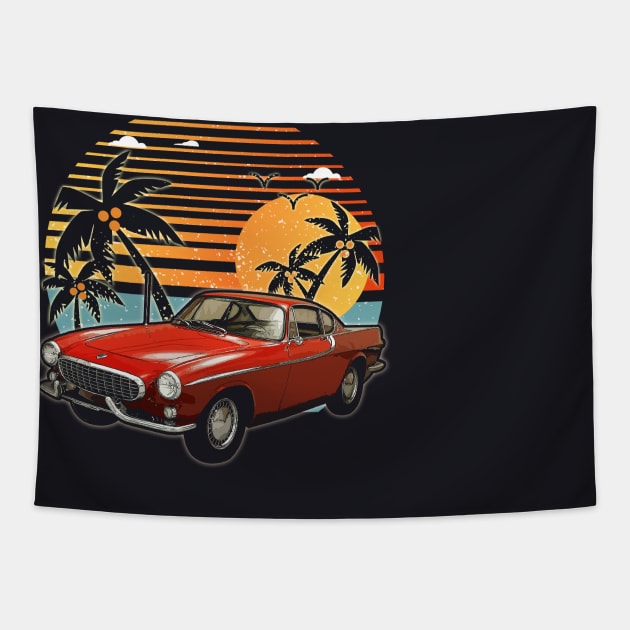 Volvo P1800 1961 car sunset Tapestry by JocelynnBaxter