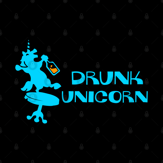 Drunk Party Unicorn Dancing On Top Of Stool Drinking Beer by StreetDesigns