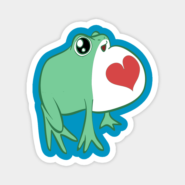 Green Love Frog Magnet by saradaboru