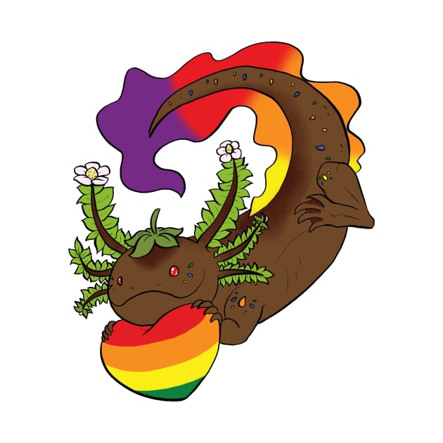 LGBTQIA+ Strawberry Axolotl by Cherushii78