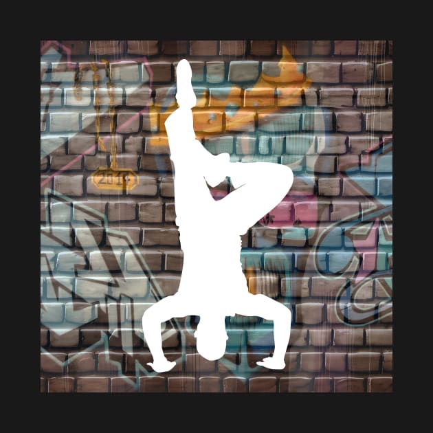 Break Dancer on Graffiti Background 4 by Jay Major Designs