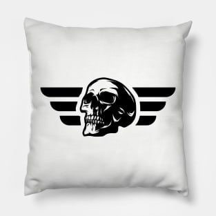 Wing Skull Logo Pillow