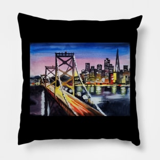 Cities by night Pillow