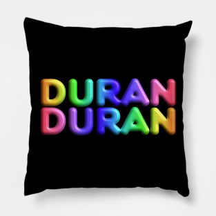 Duran Duran - Rainbow Typography Pillow