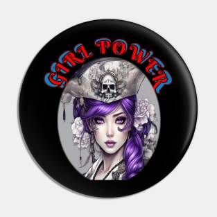 Girl power, purple Asian pirate Pin