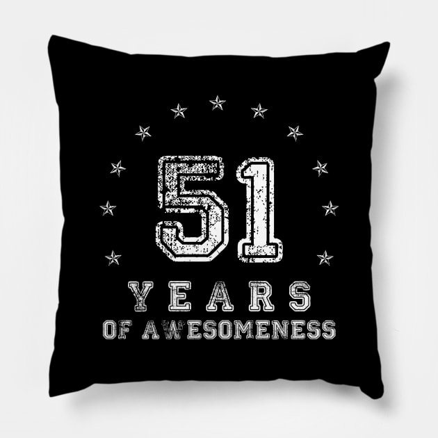 Vintage 51 years of awesomeness Pillow by opippi