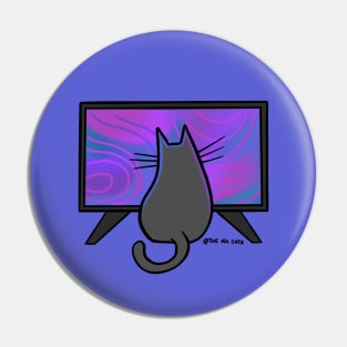 Cat watching TV Pin