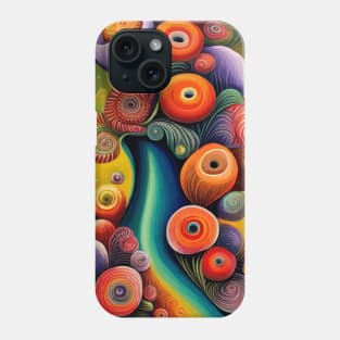 Surrealistic Woman with Cute Abstract Flowers Still Life Painting Phone Case