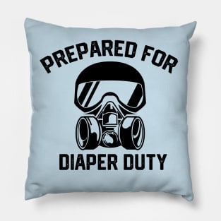 Hilarious Diaper duty gear Changing Parenting Jokes Gift - Prepared for Diaper Duty Pillow