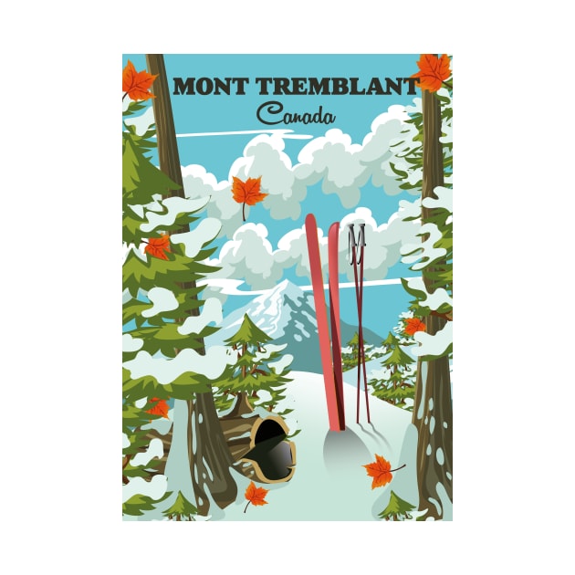 Mont Tremblant Canada ski travel poster by nickemporium1