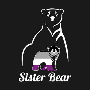 LGBT Asexual Sister Bear Ace Pride Flag T-Shirt