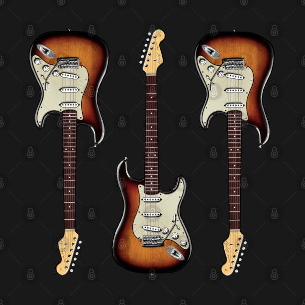 Triple Sunburst Stratocaster by saintchristopher