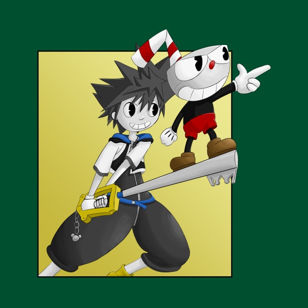 Kingdom Hearts starring Sora and Cuphead by Daxters_Kingdom