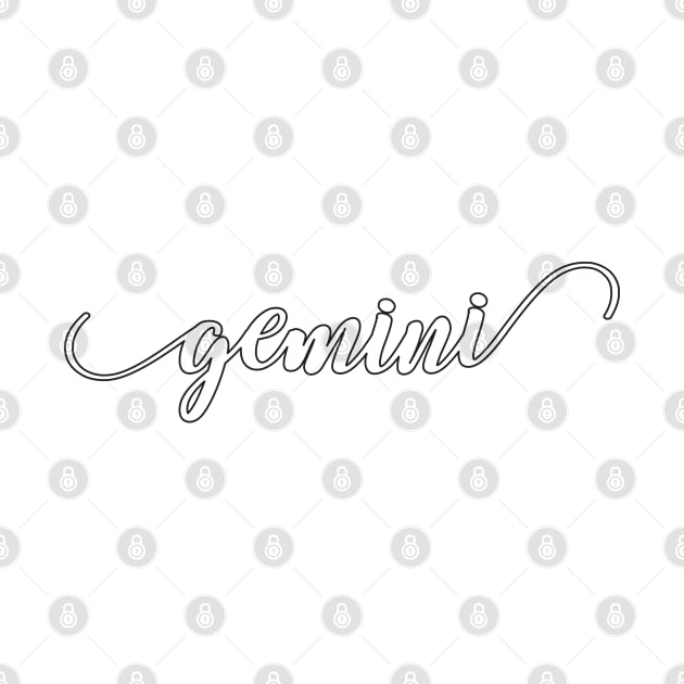 Gemini Zodiac Script Sticker by aterkaderk