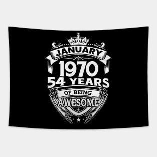 January 1970 54 Years Of Being Awesome 54th Birthday Tapestry