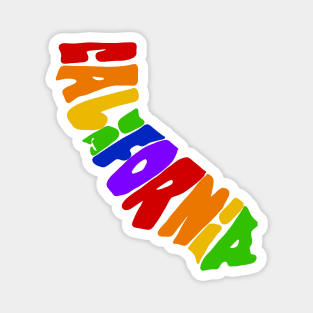 Rainbow California Map Magnet