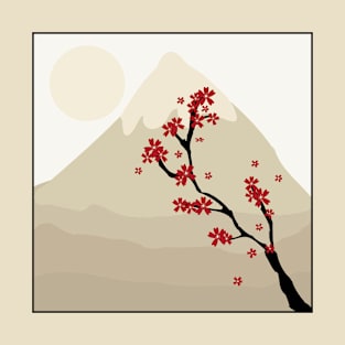 Mount Fuji & Cherry Flower T-Shirt