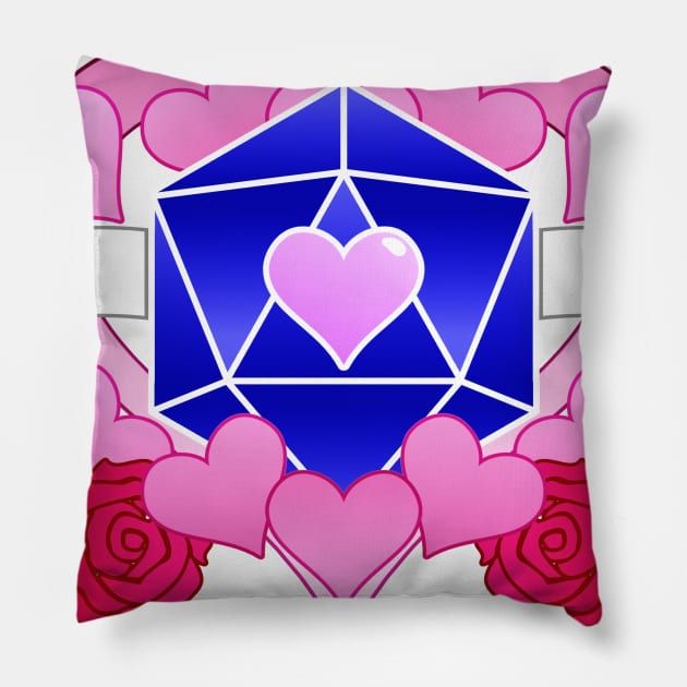 DiceHeart - Genderqueer Banner, Dark Blue Dice Pillow by talenlee