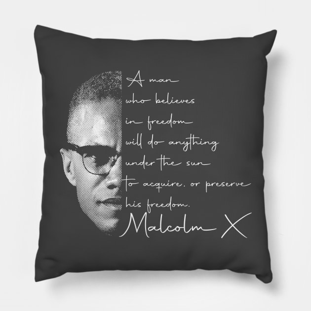 Malcolm X Freedom Pillow by FurryBallBunny