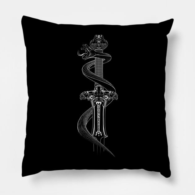 Atlantean Conan Sword with Snake - Version without text Pillow by TMBTM