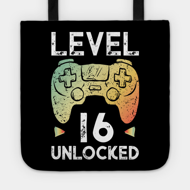 16th Birthday Boy Gamer Shirt Level 16 Unlocked Gift Tee Birthday Boy Bolsa De Tela Teepublic Mx