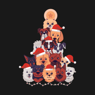 Dog Breeds Christmas Tree T-Shirt