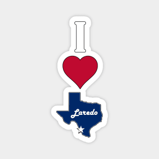 Vertical I Love Laredo / I Heart Laredo Lone Star State Texan Magnet