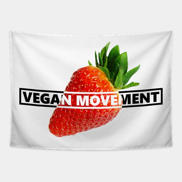 Vegan Movement Strawberry Tapestry by felixbunny