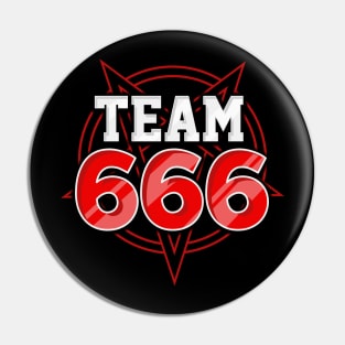 Team 666 I Satanic Pentagram I Black Death Metal graphic Pin