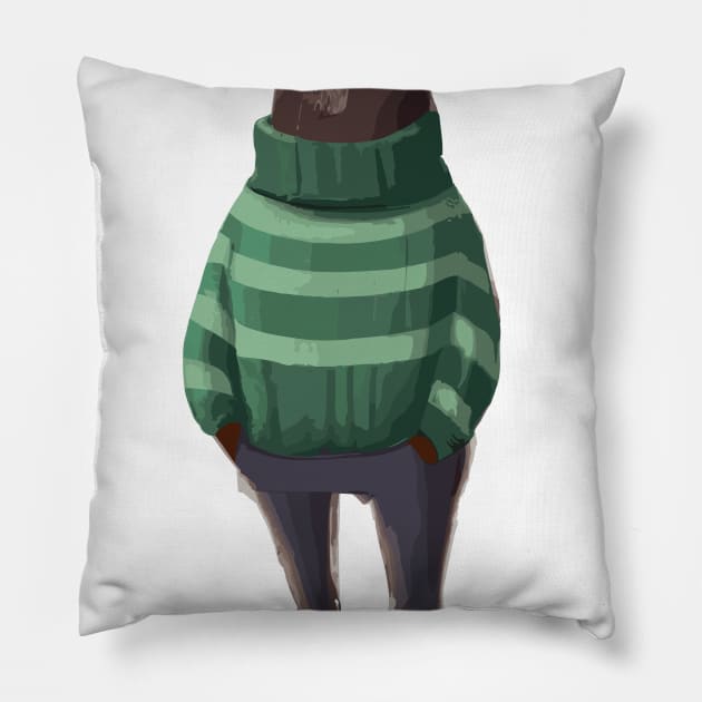 Bear in Winter Pullover Pillow by maxcode