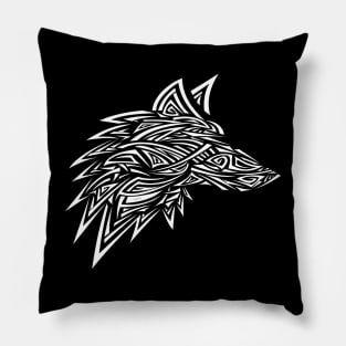 Wolf tattoo love colorful Pillow