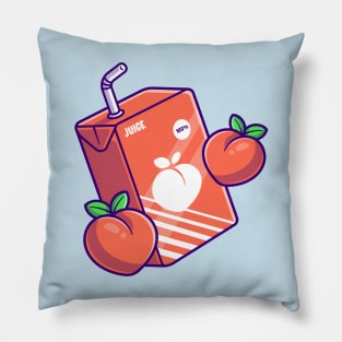 Peach Juice Box Cartoon Pillow