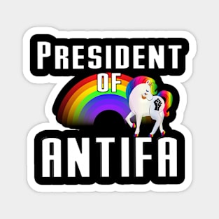 President of ANTIFA black power rainbow unicorn Magnet