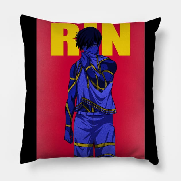 Rin Itoshi Blue Lock Pillow by Rekayasabumi