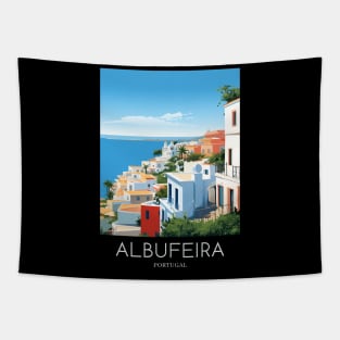 A Pop Art Travel Print of Albufeira - Portugal Tapestry