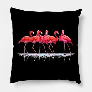 Beautiful Tropical Dancing Art Pink Flamingos Love Pillow