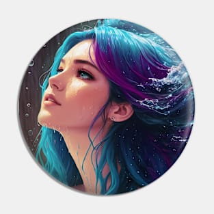 Beautiful Portrait of Mermaid Girl Realistic Concept Art Pin