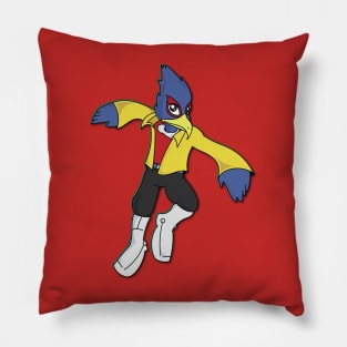 Bird of Blue in Yellow Pillow