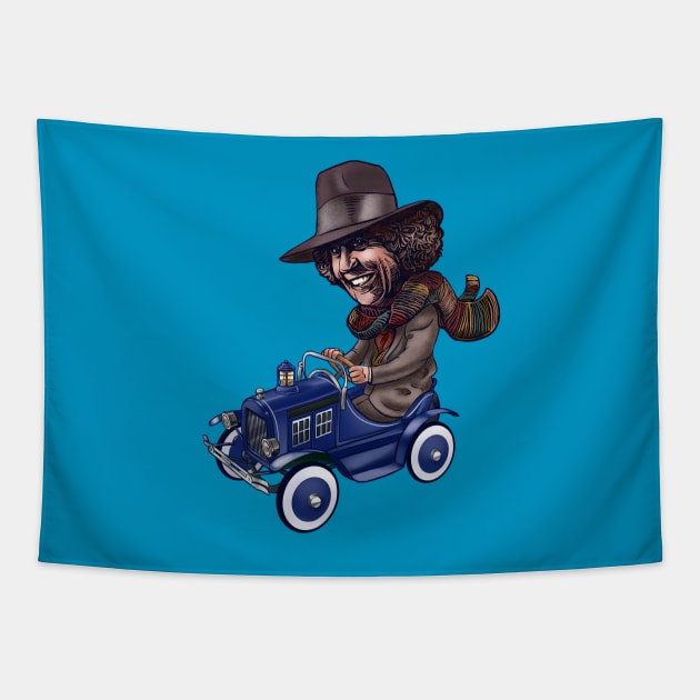 Doctor Who Pedal Car Tapestry by ChetArt