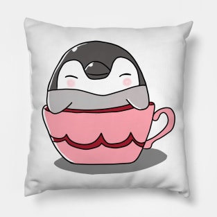 Penguin in a cup cute Pillow